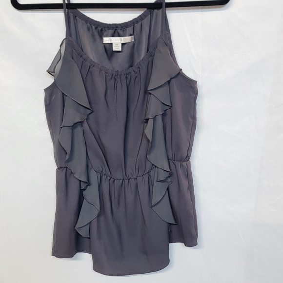 LC Lauren Conrad Tops - Gray Spaghetti Strap Peplum Blouse Women's Size Xs